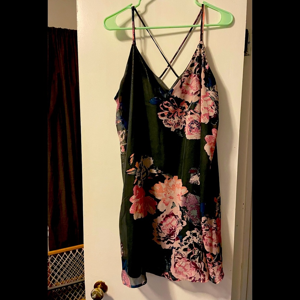 Shimmery, flowered dress